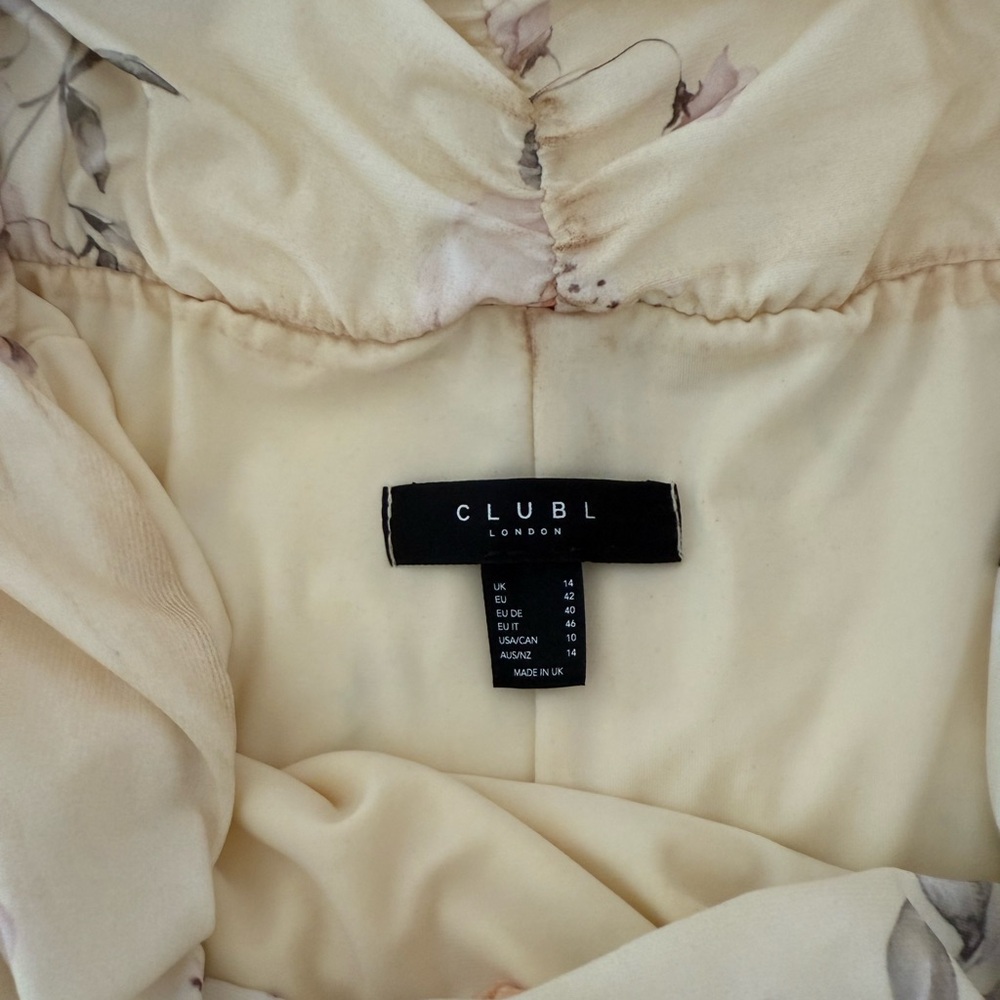 Club L London Strapless Floral Dress - Cream Maternity - Picture 5 of 9